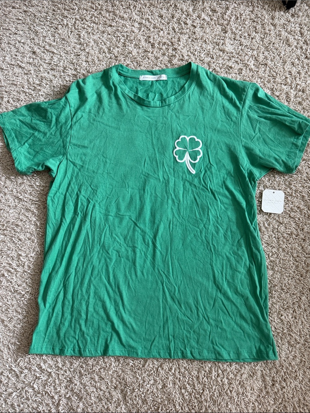 NWT Altar'd State Green Clover Tee